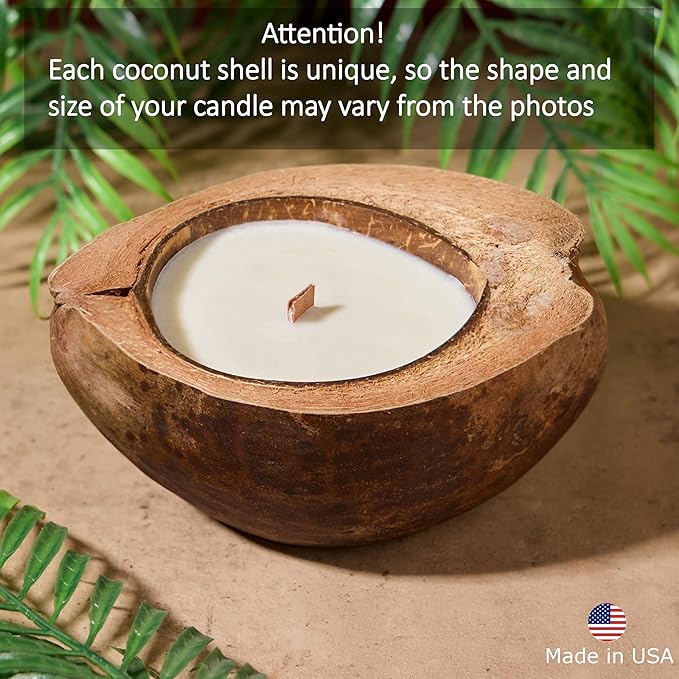 – Set of Non-Toxic Scented Candles Clearance | Coconut Candle with Wooden Wick | Candles for Home Scented & Candle Décor (Caramel Island)
