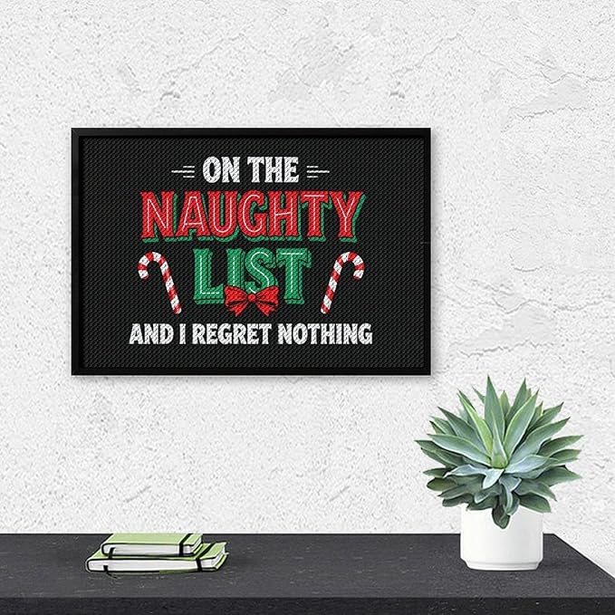 AIVKIEJK Diamond Painting Kits for Adults - On The List of Naughty and I Regret Nothing Christmas Painting DIY 5D Full Drill Diamond Dots Paintings with Diamonds Gem Art and Crafts Home Decor 8"x12"