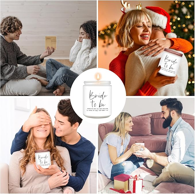 Bride to Be Gifts for Women,Unique Engagement Anniversary Wedding Candles Gift for Her,Bridal Shower Scented Candle for Bride