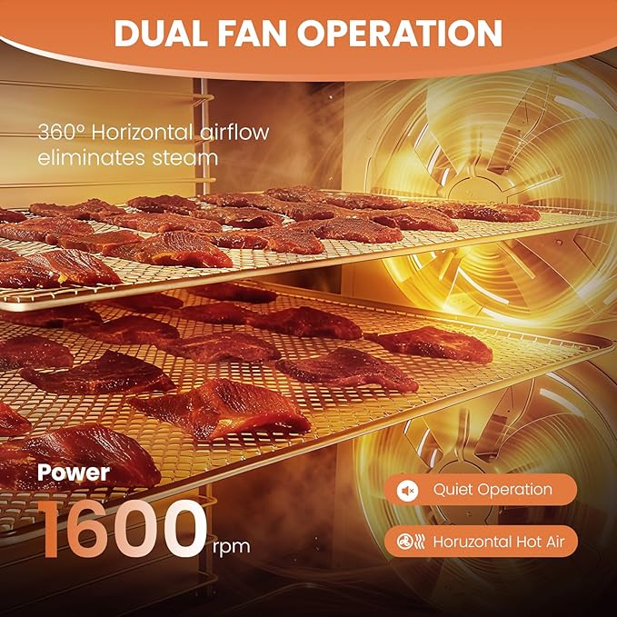 Food-Dehydrator Machine 12 Stainless Steel Trays, 10.9ft² Meat Dehydrator for Jerky, 800W Dryer for Herbs, 190ºF Temperature Control,24H Timer,Powerful Drying Capacity for Fruits,Yogurt