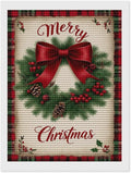 AIVKIEJK Diamond Painting Kits for Adults - Merry Christmas Red Bow & Pine Cones Painting DIY 5D Full Drill Diamond Dots Paintings with Diamonds Gem Art and Crafts Home Decor 12"x16"