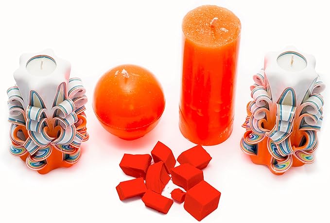 Bright Orange Candle Dye 2oz for Soy Candle Making – Candle Shop Premium Color Dye Blocks for Soy Wax, Beeswax, Paraffin - Candle Wax Dyes