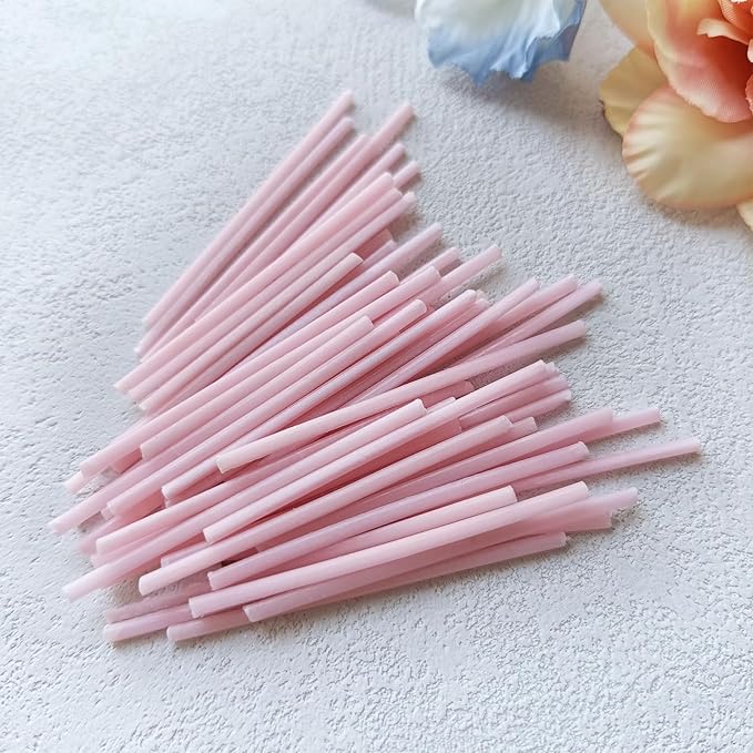 Pearled Candle Wick 2.2 Inch Pink Cotton Wicks 50-Pack - Premium Metal-Free & Lead-Free Candle Wicks for Candle Making