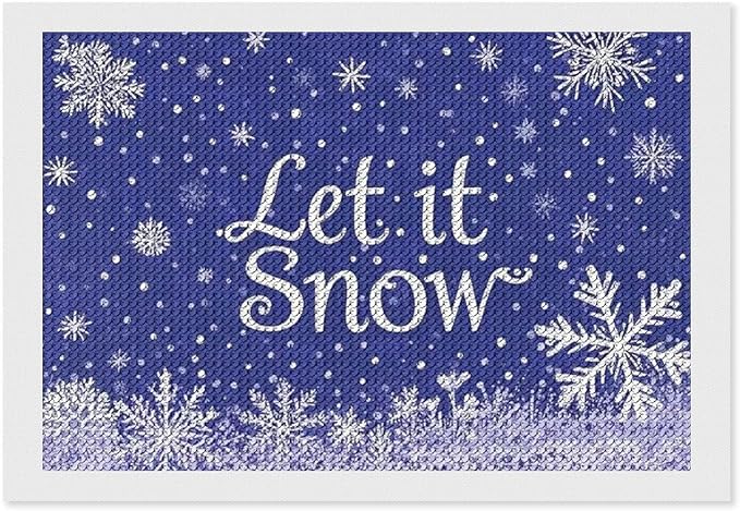 AIVKIEJK Diamond Painting Kits for Adults - Festive Snowflake Christmas Let It Snow Painting DIY 5D Full Drill Diamond Dots Paintings with Diamonds Gem Art and Crafts Home Decor 8"x12"