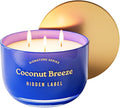 Coconut Breeze Scented Candle, 18oz Natural Soy Wax Non Toxic, 3-Wick Large Candles for Home, Up to 75Hours Long Lasting,Clean Burn Aromatherapy Candle for Home Decor and Housewarming Gifts