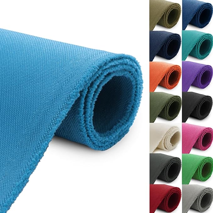 Thickened Waterproof Canvas Fabric by The Yard, 1200D 58" W Outdoor Upholstery Material Heavy Duty Fabric Water Resistant Sewing Material for Chair Patio Cushion Purse Bag, 5 Yard Sky Blue