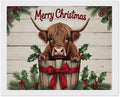 AIVKIEJK Diamond Painting Kits for Adults - Highland Cow Merry Christmas Painting DIY 5D Full Drill Diamond Dots Paintings with Diamonds Gem Art and Crafts Home Decor 16"x20"