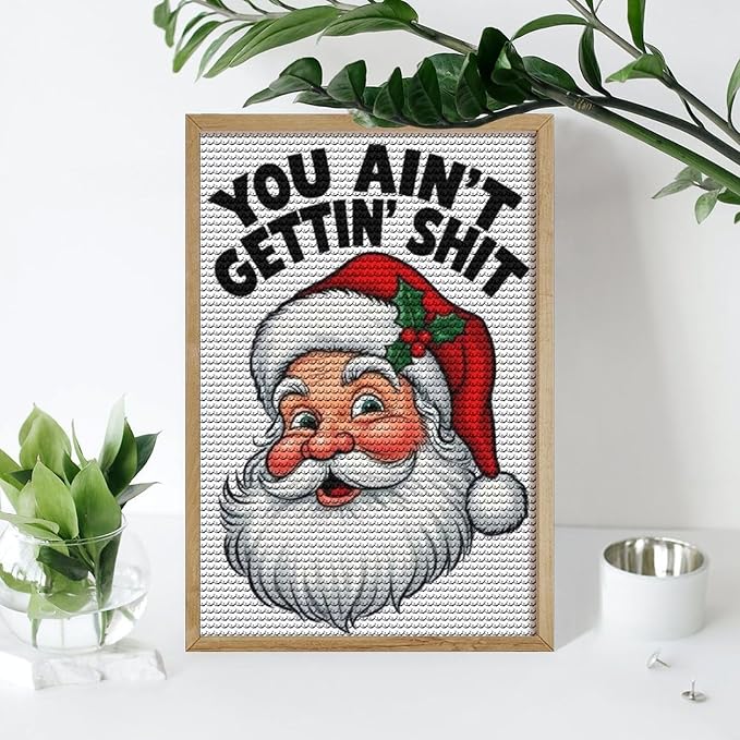 AIVKIEJK Diamond Painting Kits for Adults - Humorous Santa Claus Christmas Painting DIY 5D Full Drill Diamond Dots Paintings with Diamonds Gem Art and Crafts Home Decor 8"x12"