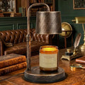 Vintage Industrial Candle Warmer Lamp for Home Decor - Height Adjustable with Dimmer, Dimmable Wax Melt Warmer Compatible with Yankee Candle Jars (Antique Bronze, 50W 2 Bulbs, 110V)