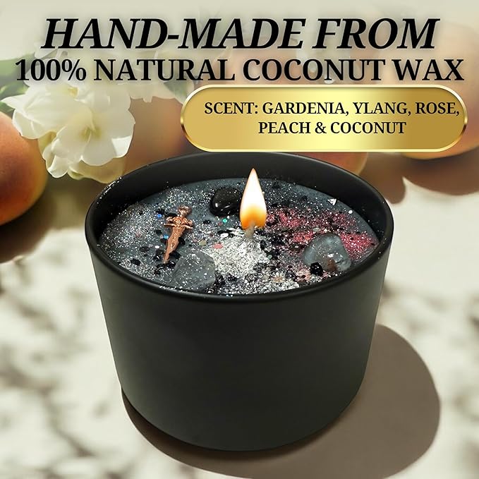 Destroy Everything Spiritual Candle to Cut ties, Remove hexes and Bad luck | All Natural & Organic Coconut Wax Candle for House Energy Cleansing Purification, Chakra Healing &Manifestation(Medium 8oz)