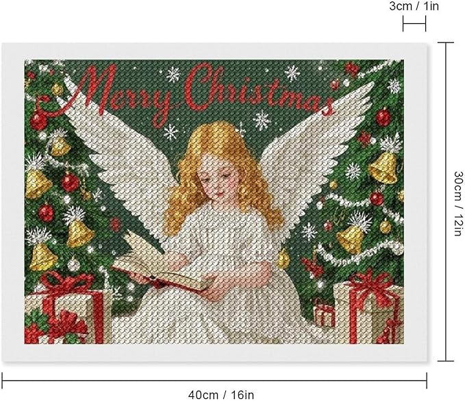 AIVKIEJK Diamond Painting Kits for Adults - Merry Christmas Angel Welcome Painting DIY 5D Full Drill Diamond Dots Paintings with Diamonds Gem Art and Crafts Home Decor 12"x16"