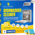 Bastion Dishwasher Cleaner Tablets, Lemon Scent, 3-Month Supply (6 Pods), Powerful Cleaning & Odor Removal, Descaling Tablets