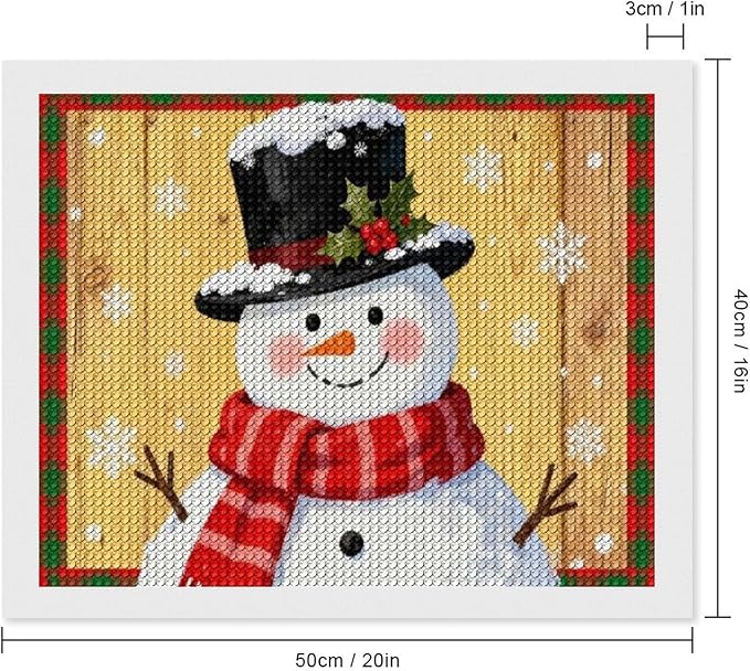AIVKIEJK Diamond Painting Kits for Adults - Festive Snowman Red Scarf Painting DIY 5D Full Drill Diamond Dots Paintings with Diamonds Gem Art and Crafts Home Decor 16"x20"