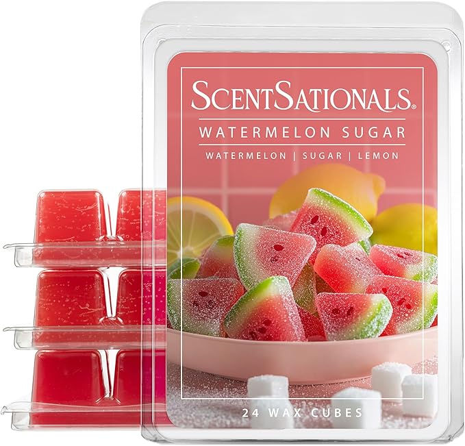 Scentsationals Wax Melts, Wax Cubes Strong Scent - Fruit Collection Watermelon Sugar - Long Lasting Scented Wax Melts for Warmer, 10oz (24-Cubes)