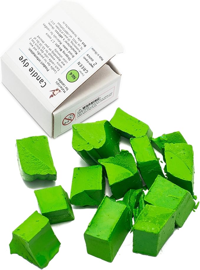 Green Candle Dye 2oz for Soy Candle Making – Candle Shop Premium Color Dye Blocks for Soy Wax, Beeswax, Paraffin - Candle Wax Dyes
