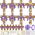 Funrous 48 Sets Easter Religious Crafts Bulk He is Risen Cross Paper Crafts DIY Easter Jesus Christian Hanging Ornaments Arts with Stickers Pompoms for Sunday School Vbs Classroom Spring Activities