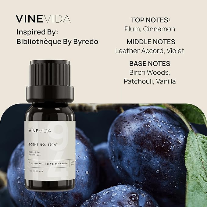 VINEVIDA [0.33 Oz] Inspired by: Bibliothèque; Fragrance Oil for Candle Making and Soap Making - Premium Candle Scents for Soy Candles