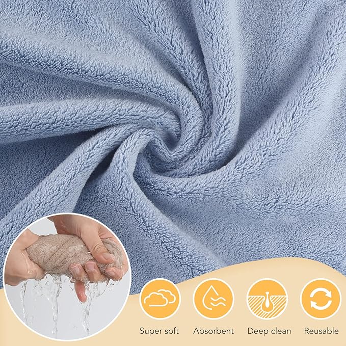 SUNLAND Microfiber Face Cloth Reusable Makeup Remover Facial Cleansing Towel Ultra Soft Face Washcloth 12inchx12inch 12 Pack Multicolor