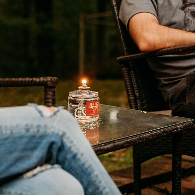 GasOne 115+ Hours Emergency Candle Set – 8-Pack Liquid Candles – Clean Burning, Unscented Long-Burning Candles for Ambient Lighting, Power Outages, Camping & Blackouts