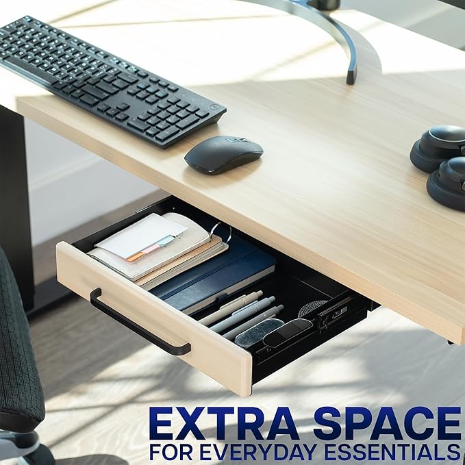 VIVO Under Desk Mounted Sliding Pull-out Drawer for Office Desk, Pull Handle, Storage Organizer for Sit Stand Workstation