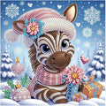 antor Diamond Art Painting Kits for Adults Christmas Zebra, 5D Special Shape Diamond Art Kits for Beginners, Crystal Rhinestones Diamond Art Painting for Home Wall Christmas Decoration Gift 12×12inch