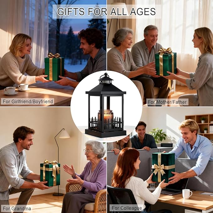 Candle Warmer Lamp with Timer,Compatible with 3 Wick Candles Jars,Dimmable Farmhouse Candle Lamp Warmer,Lantern Candle Warmer Lamps Fully Enclosed and Hanging Up Designed