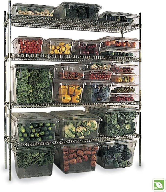 Rubbermaid Commercial Products Food Storage Box/Tote for Restaurant/Kitchen/Cafeteria, 2 Gallon, White (FG350700WHT) (Pack of 2)