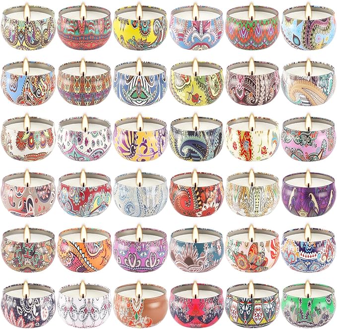 Scented Candles 36 Pack Soy Wax Travel Tin Jar Candles for Home 2.5 OZ Scented Candles for Mom for Christmas, Birthday, Thanksgiving, Mother's Day