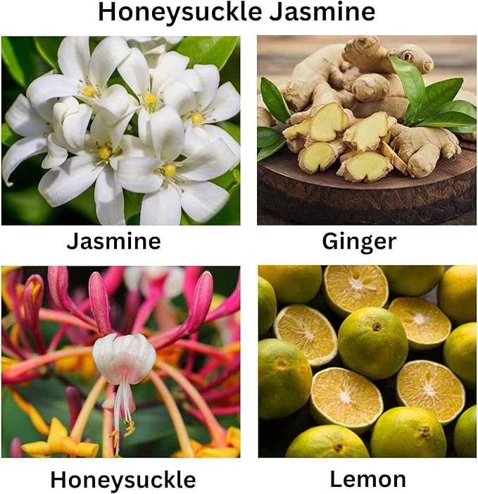 Honeysuckle Jasmine Scented Candle – Long-Burning Floral Fragrance | Premium Soy Wax Candle for Home, Bedroom & Gift | Clean Burn | Aromatherapy Decor