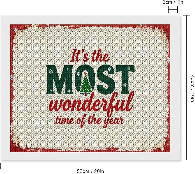 Diamond Painting Kits for Adults - Quote & Christmas Tree Humorous Most Wonderful Time of The Year Painting DIY 5D Full Drill Diamond Dots Paintings with Diamonds Gem Art And Crafts Home Decor 16"x20"