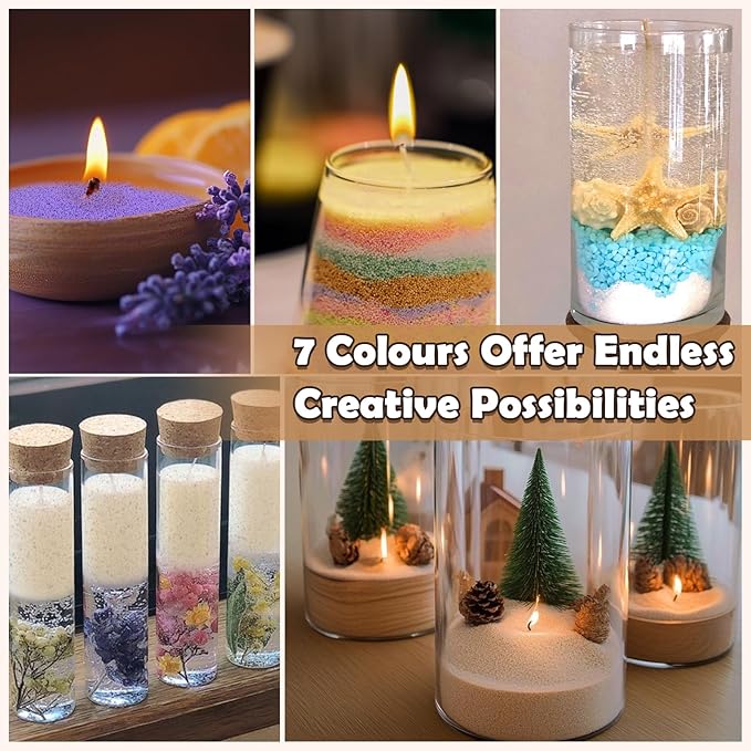 SCENTORINI Pearled Candle with 20 Wicks, 2.42 lb Scented Candle Sand, 7 Scents Sand Wax DIY, Candle Making Kit for Weddings, Party, Valentine's Day, Christmas, Thanksgiving