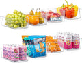 Oizeir 8 Pack Clear Plastic Storage Bins with Handles – Stackable Fridge Organizer Bins for Refrigerator, Freezer, Pantry, Kitchen Cabinet & Cupboard Organization, BPA-Free Acrylic, Transparent