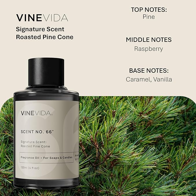 VINEVIDA [4oz] Roasted Pine Fragrance Oil for Candle Making and Soap Making - Premium Candle Scents for Soy Candles