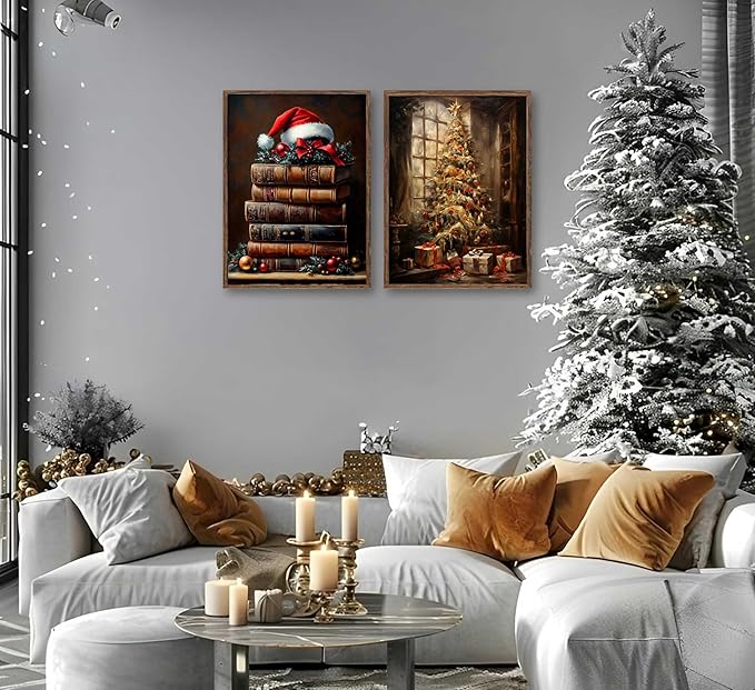 Paint by Number Kit for Adults & Kids, 2 Pack Christmas DIY Painting Kit, 16x20 Inch Canvas Each Unframed