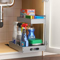 Sorbus Under Sink Organizer with Sliding Tracks – Pull Out Cabinet Organizer with Drawer & Installation Rails – Under Cabinet Bathroom Storage Organizer for Kitchen, Pantry, or Vanity –Silver 1 Pack
