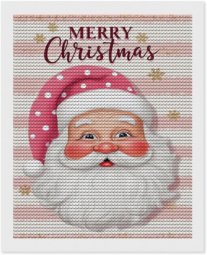 AIVKIEJK Diamond Painting Kits for Adults - Merry Christmas Santa Painting DIY 5D Full Drill Diamond Dots Paintings with Diamonds Gem Art and Crafts Home Decor 16"x20"