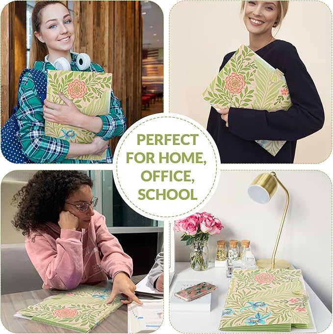 SKYDUE Expanding File Folder with 5 Pockets, Accordion File Organizer, Portable Receipt Paper Documents Organizer, Letter Size Filing Folder School Office Supplies, Green