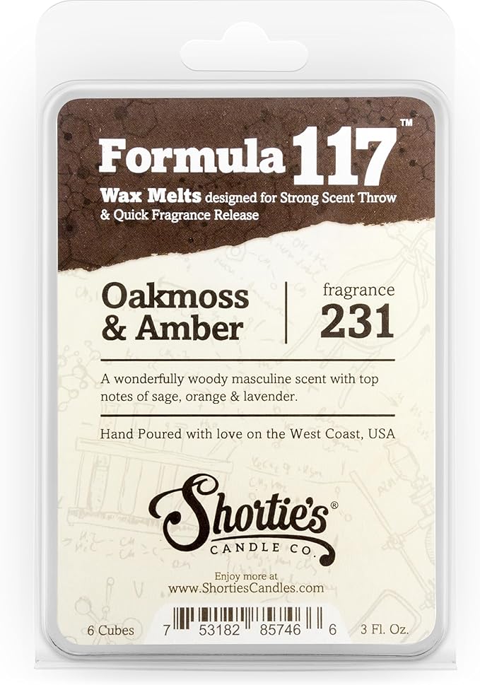 Musk Wax Melts Variety Pack - Pinion & Patchouli, Nag Champa, Oakmoss & Amber - Formula 117 - 3 Highly Scented 3 Oz. Bars - Made With Natural Oils - Incense & Earth Warmer Wax Cubes