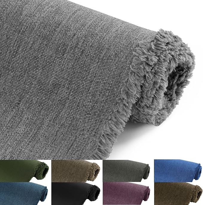 Waterproof Canvas Fabric by The Yard, 58inch 600D Upholstery Fabric Polyester Material Outdoor Water Resistant Material for Sewing Chair Patio Cushion Bag Sofa Seat Repair, 2 Yard Flaxen Grey
