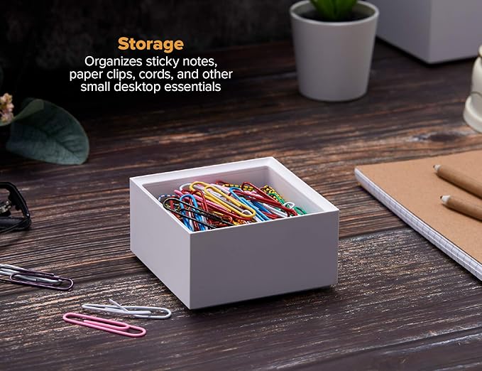 Bostitch Office Konnect Desk Organizer Accessory Tray, Stacks for Desktop Storage, White