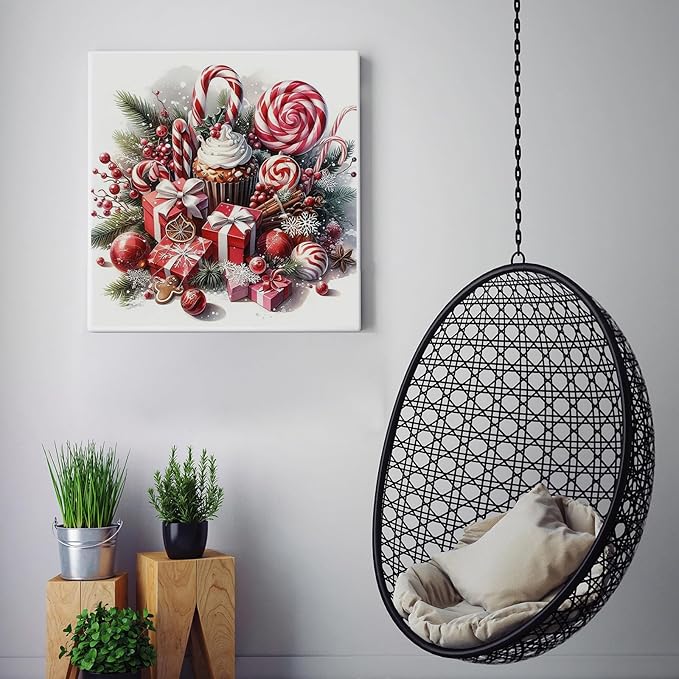CZYWJMEI 5D Diamond Painting Kits for Adults Beginners,DIY Christmas Candy Diamond Art Kits,Full Round Drill Diamond Dot Gem Art Kits,Home Wall Decor 13.7x13.7nch