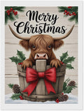 AIVKIEJK Diamond Painting Kits for Adults - Highland Cow Merry Christmas Painting DIY 5D Full Drill Diamond Dots Paintings with Diamonds Gem Art and Crafts Home Decor 12"x16"