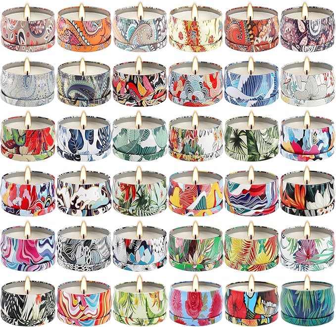 Set 36Pack Scented Candles Gifts Soy Wax Travel Tin Jar Candles for Home 2.5 OZ jar Candles for Mom, Birthday, Thanksgiving, Mother's Day,Aromatherapy,Valentine's Day Gifts