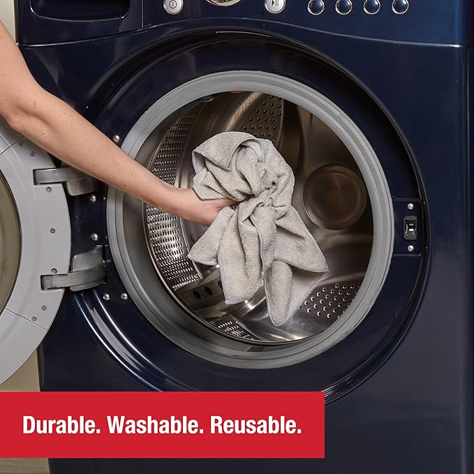 Rubbermaid Microfiber Cloth Towels 14"x14" Non-Scratch Reusable/Washable for Cleaning/Wiping/Polishing for Home/Kitchen/Car,(Pack of 48)