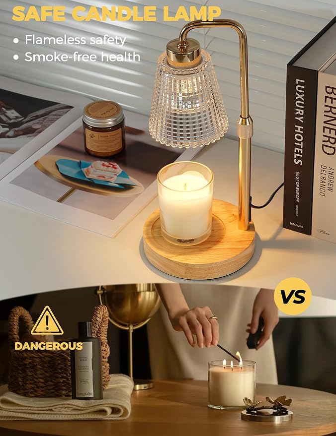 GODONLIF Candle Warmer Lamp with Timer Dimmable, Birthday Gifts for Women Mom, House Warming Gifts New Home Decor, Wax Melt Warmer for Jar Candles with 2 Bulbs