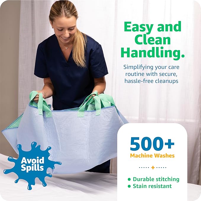 Improvia Positioning Bed Pad, with 8 Reinforced Handles, Quick-Drying, Washable, Waterproof, for Lifting, Turning, Transfering, Elderly and Incontinence Patients (Green, 34" x 52" - Pack of 1)
