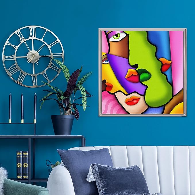 Pixy Canvas Floater Frame 33x33 for 3/4 (0.75) inch Deep Canvas Paintings/Canvas Prints/Wood Canvas Panels/Wall Art/Wall Decor/Home Decor/Artwork (Chrome, 33 x 33 inch, Square)
