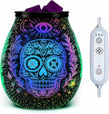 Leyoue 3D Glass Fireworks Electric Wax Melt Warmer with PTC Heating Plate 7 Colors LED Changing Light Wax Burner Melter Fragrance Warmer for Home (Skull Head)