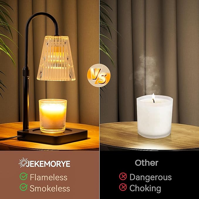 JEKEMORYE Candle Warmer Lamp with Timer - Electric Melter Candles Lamp Dimmable Heater
