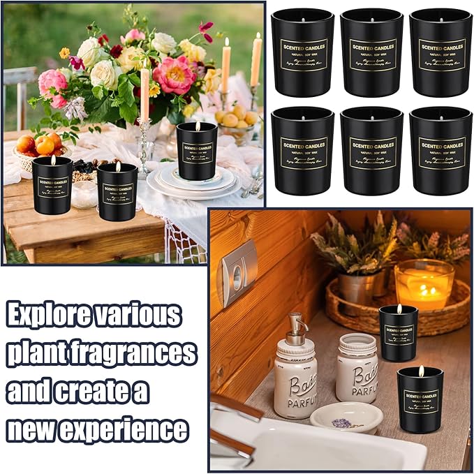 MTLEE 24 Pcs Candles for Home Scented Aromatherapy Jar Candle Gift for Women Bulk 8 Long Lasting Aromatherapy Jar Soy Wax Candle Gift for Christmas Birthday Employee(Classic Style,Fresh Scent)